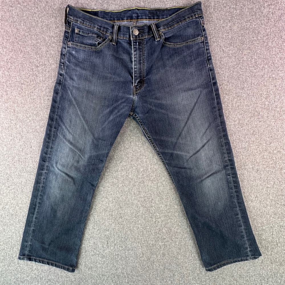 Levi's Jeans Mens 34 504 Regular Straight Blue Dark Wash Hemmed